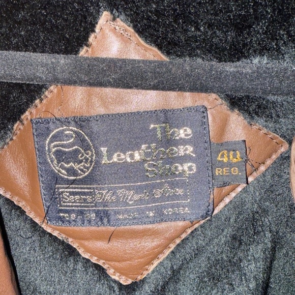 Vintage The Leather Shop Men’s Brown Genuine Leather Jacket 40 Long Coat Korea - Picture 4 of 6